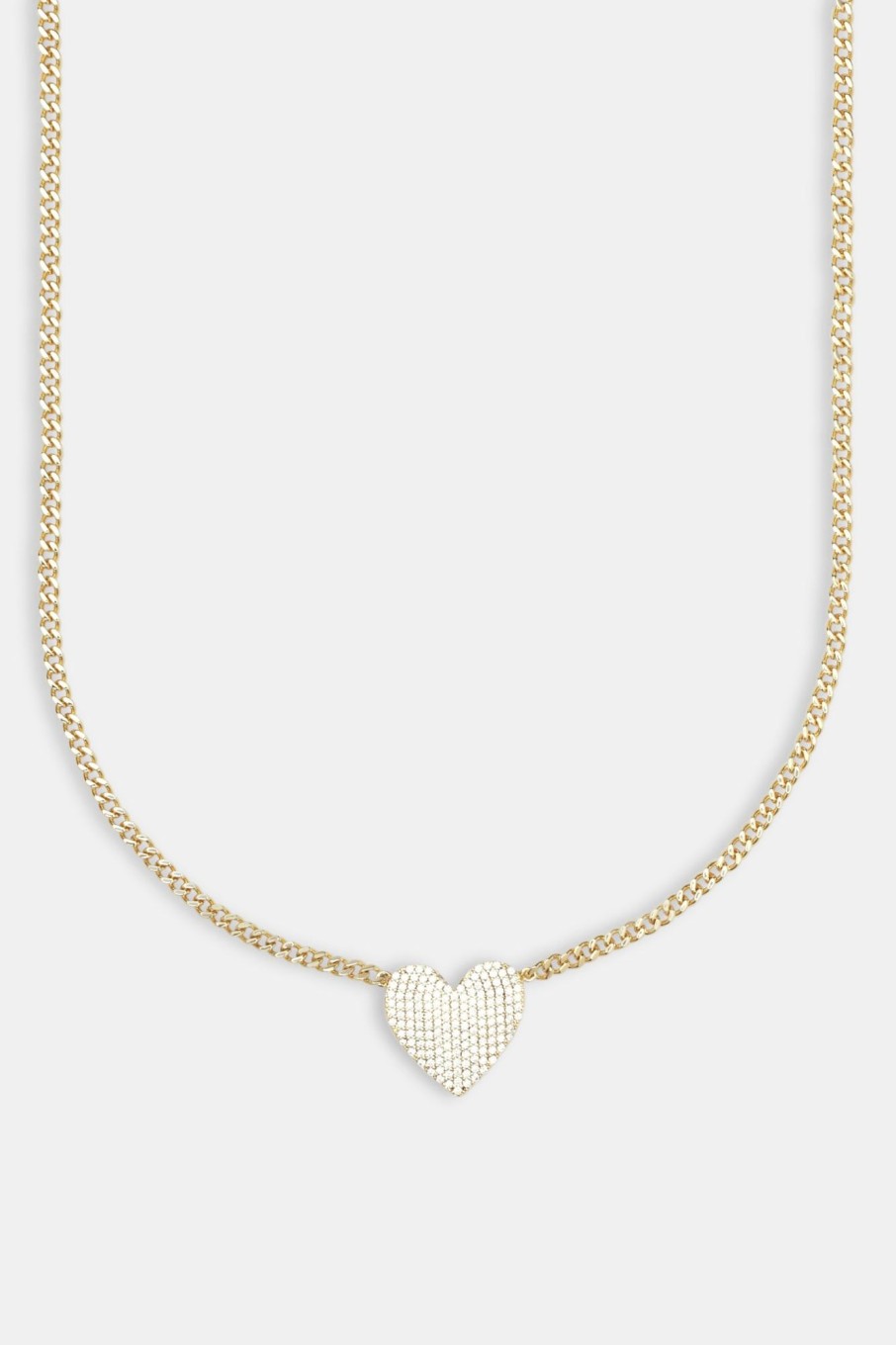 Necklaces | cernucci Necklaces Iced Heart Necklace - Gold