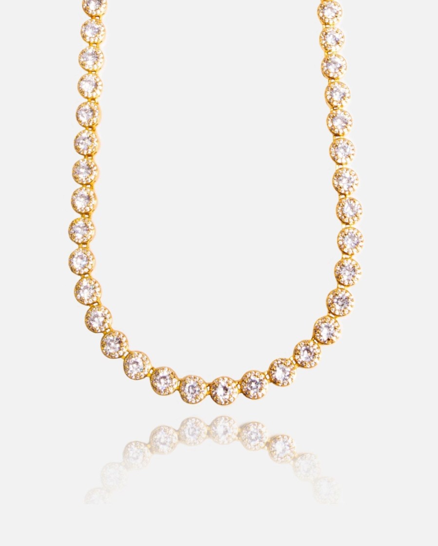 Necklaces | cernucci Necklaces 7Mm Flower Tennis Chain - Gold