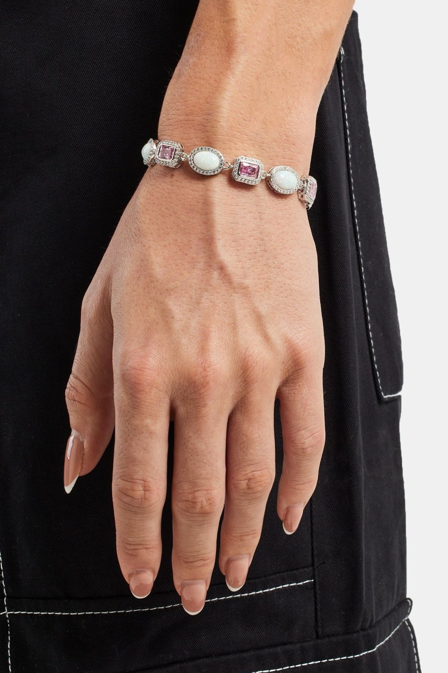 Bracelets & Bangles | JWL-BRA Bracelets & Bangles Opal U0026 Pink Gemstone Bracelet - White