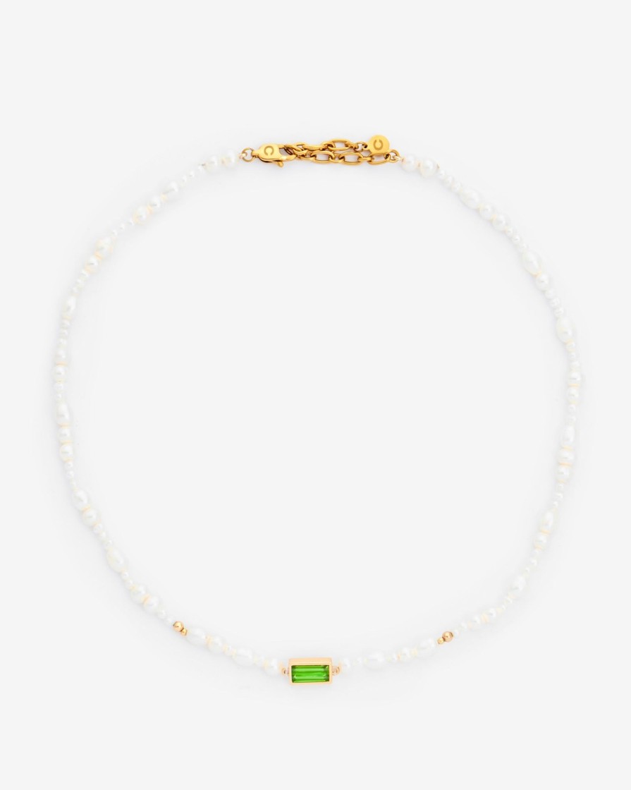 Necklaces | cernucci Necklaces Natural Pearl Necklace With Centre Bezel