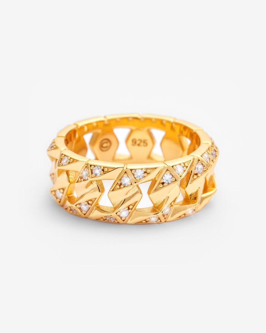 Rings | JWL-RNG Rings 8Mm Iced Cuban Ring - Gold