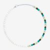 Necklaces | cernucci Necklaces 6Mm Pearl Necklace - Half Green Multi