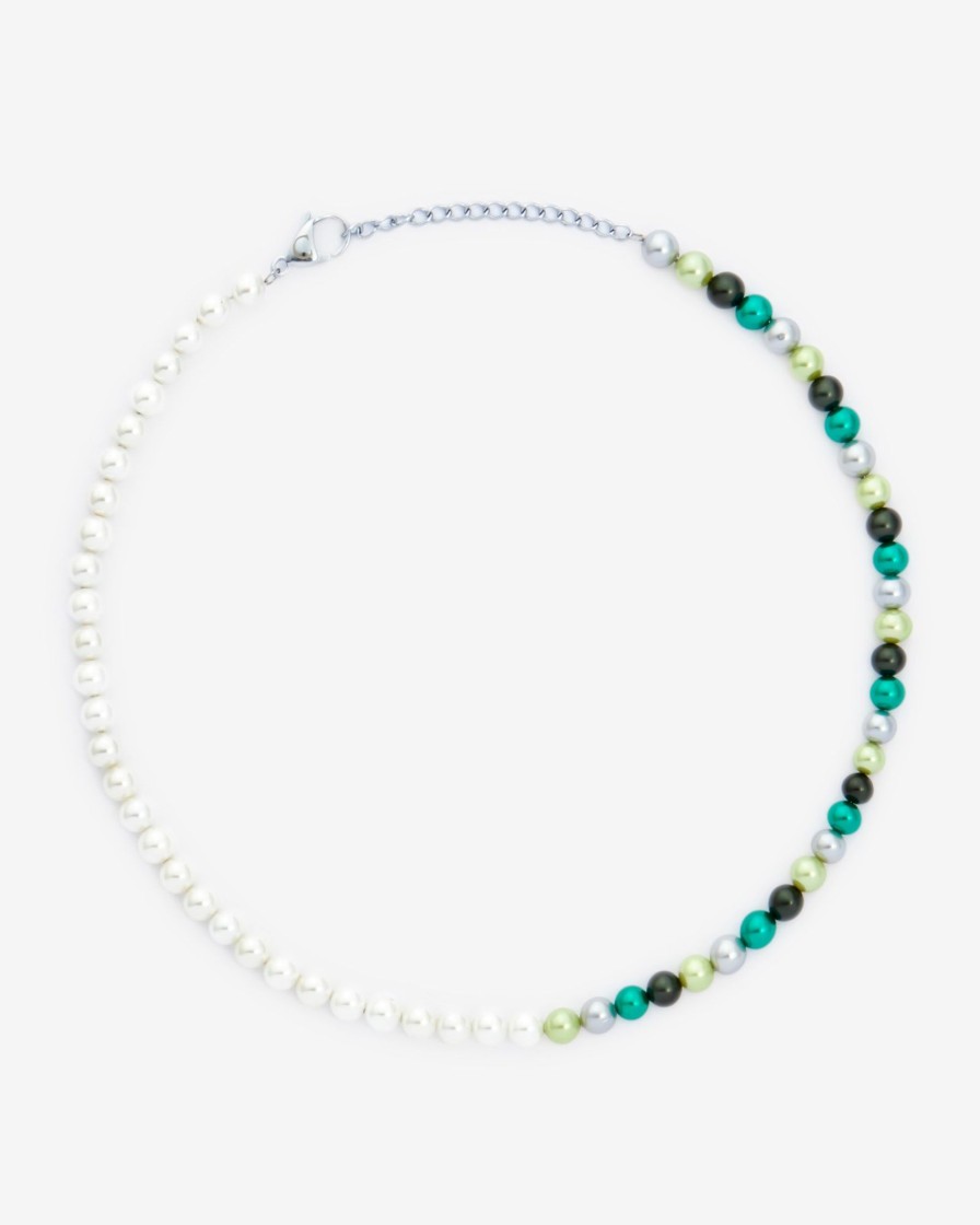 Necklaces | cernucci Necklaces 6Mm Pearl Necklace - Half Green Multi