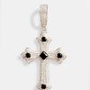 Pendants | cernucci Pendants Iced Clear U0026 Black Cz Cross Pendant