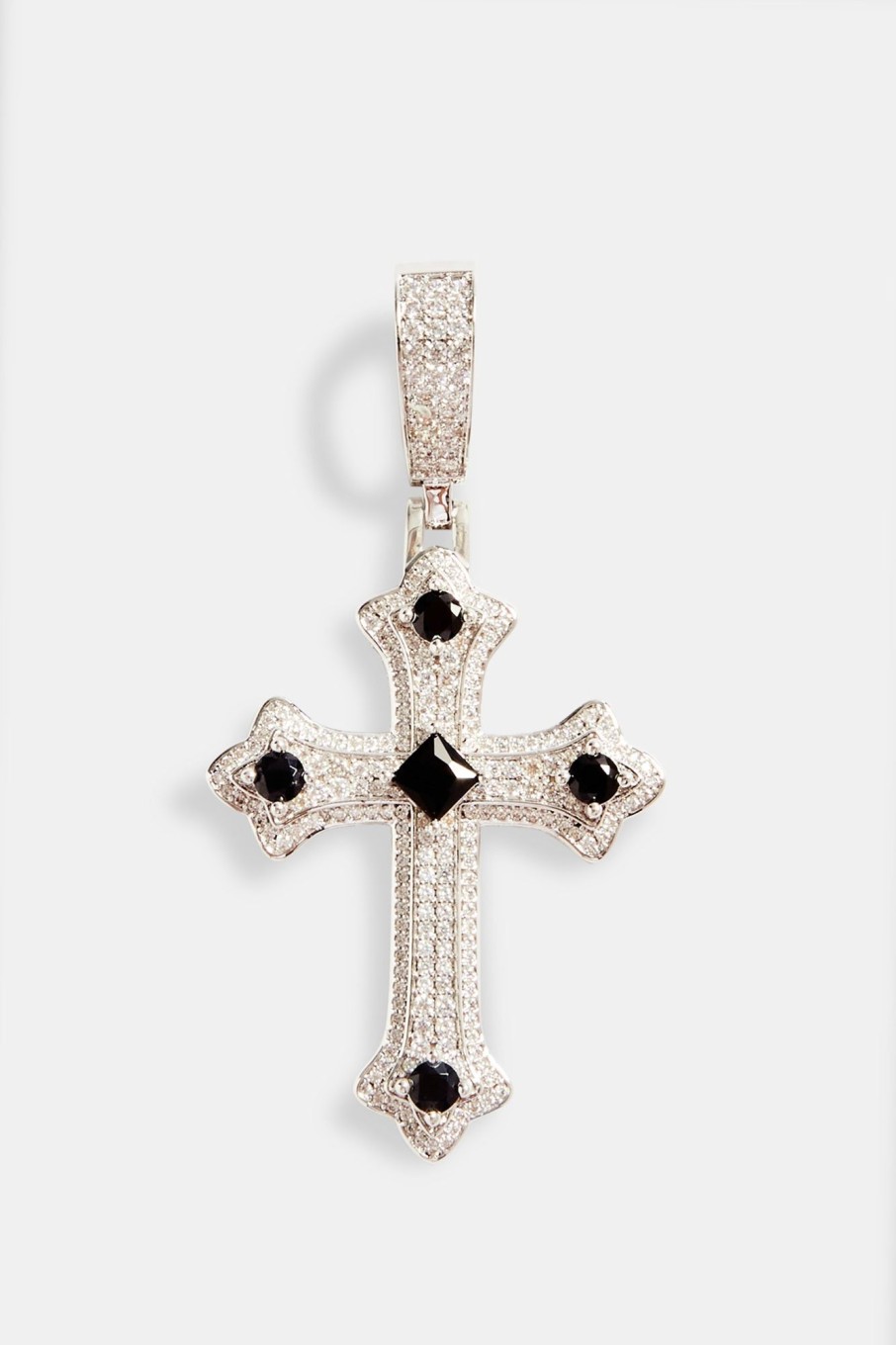 Pendants | cernucci Pendants Iced Clear U0026 Black Cz Cross Pendant