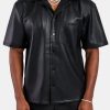 Shirts | CLO-TOP-SHIR Shirts Faux Leather Shirt With Pocket - Black