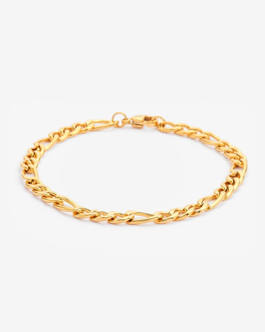 Bracelets & Bangles | JWL-BRA Bracelets & Bangles 5Mm Figaro Bracelet - Gold