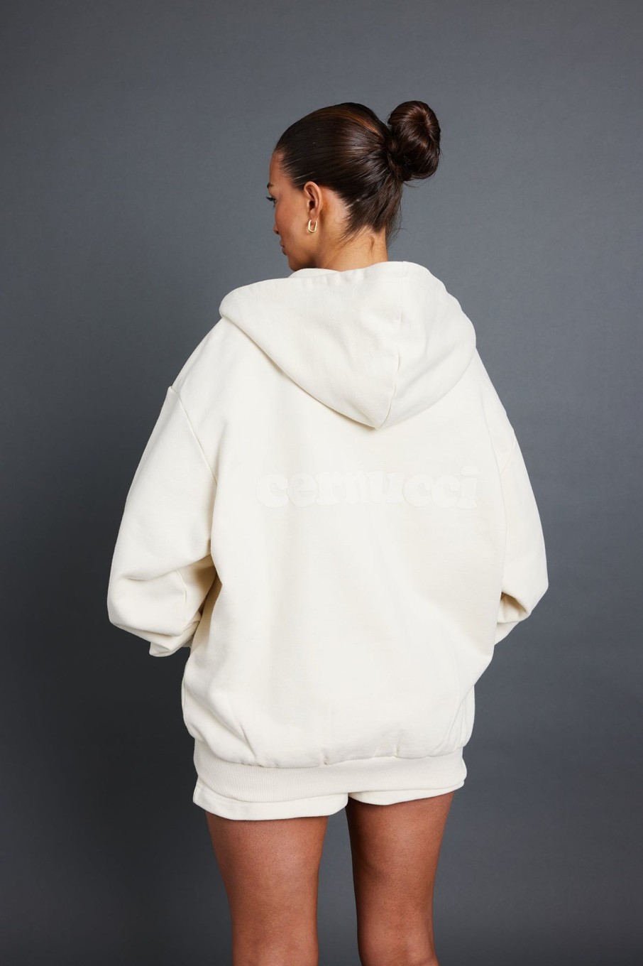 Hoodies & Sweatshirts | CLO-TOP-HS-HOOD Hoodies & Sweatshirts Oversized Zip Hoodie - Cream