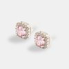 Iced Jewellery | JWL-EAR Iced Jewellery 7Mm Iced Pink Cz Cluster Stud Earrings