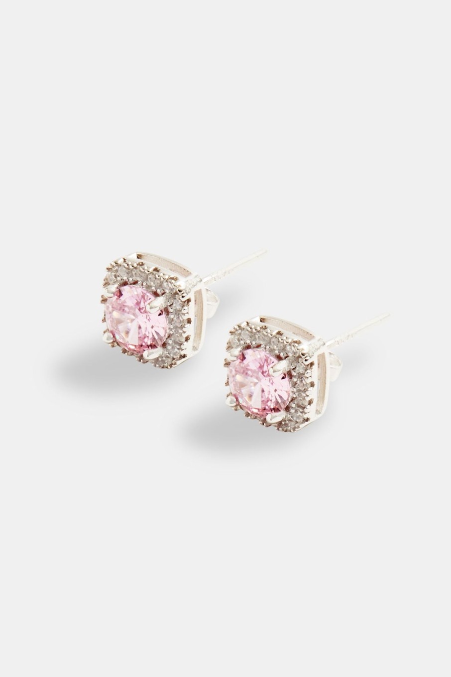 Iced Jewellery | JWL-EAR Iced Jewellery 7Mm Iced Pink Cz Cluster Stud Earrings