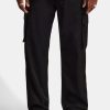 Trousers & Joggers | CLO-BOT-TRO Trousers & Joggers Elasticated Waistband Straight Leg Cargo Trousers - Black