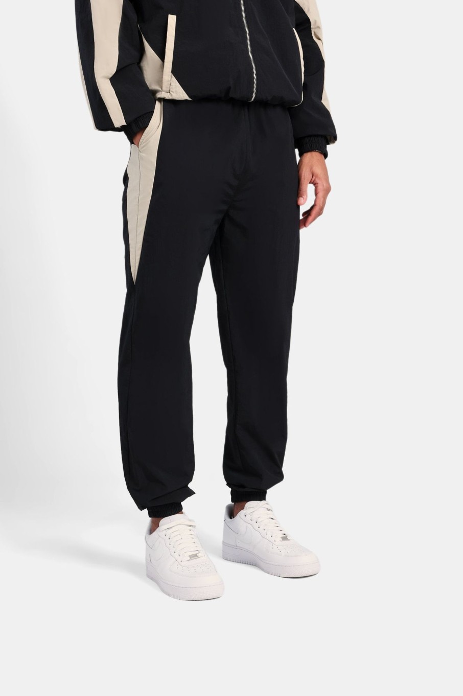 Trousers & Joggers | CLO-BOT-TRO Trousers & Joggers Nylon Panelled Track Joggers - Black