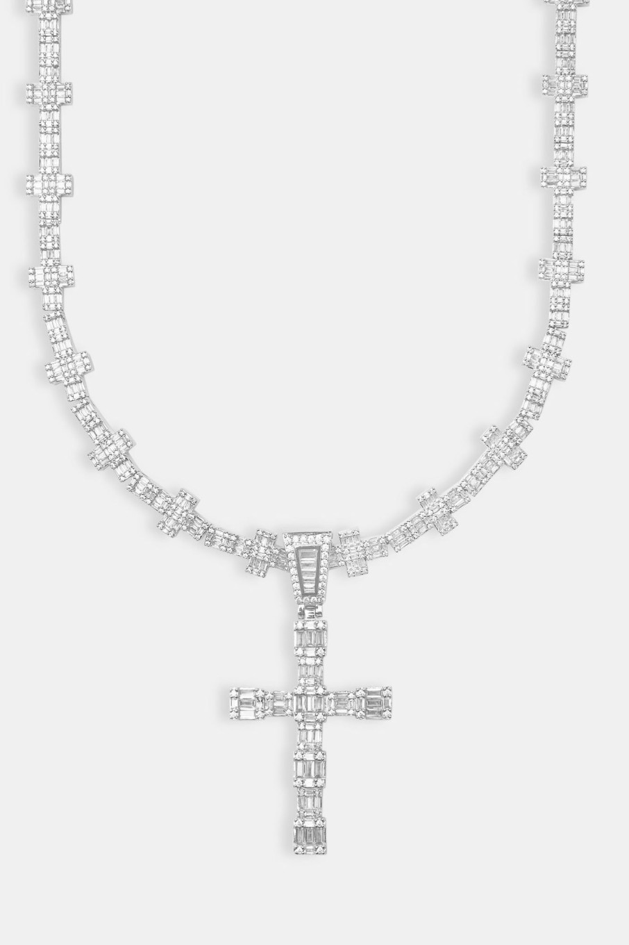 Cross Jewellery | cernucci Cross Jewellery Iced Cross Chain U0026 Pendant - White