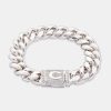 Bracelets & Bangles | cernucci Bracelets & Bangles 14Mm Polished Cuban U0026 Iced Clasp Bracelet