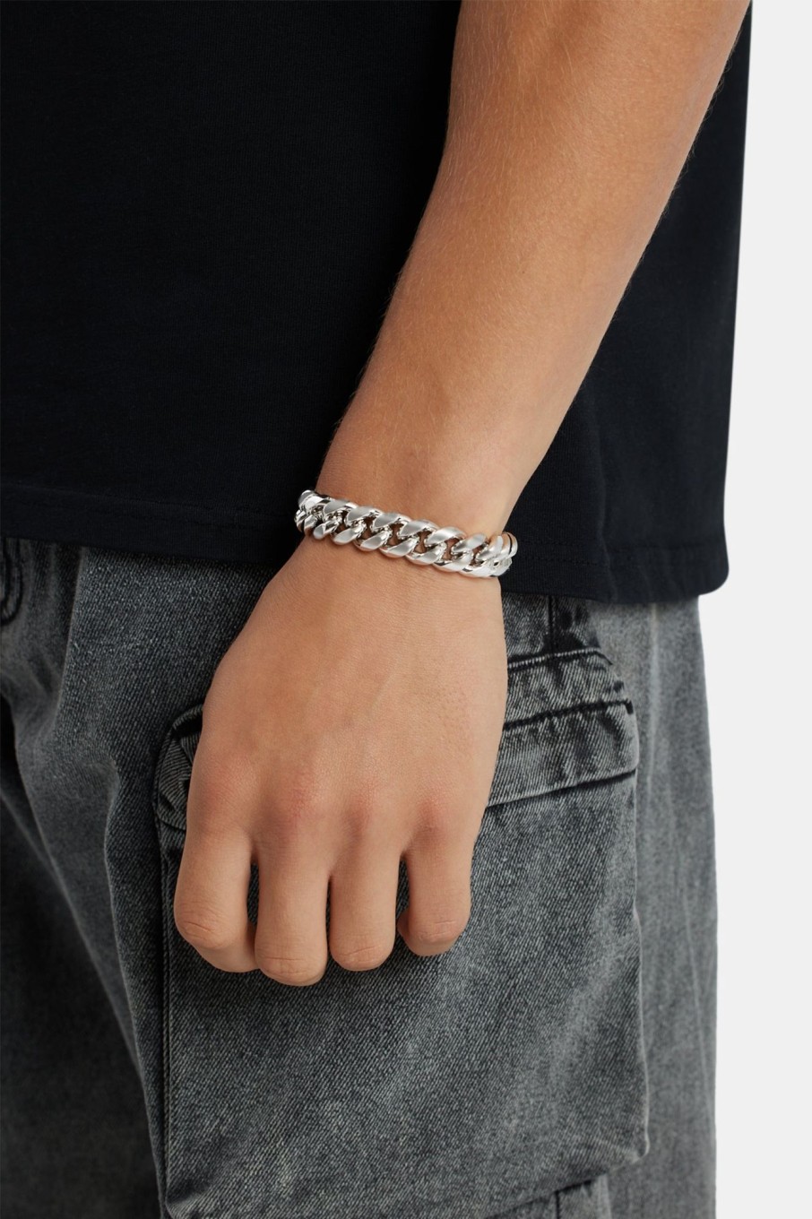 Bracelets & Bangles | cernucci Bracelets & Bangles 14Mm Polished Cuban U0026 Iced Clasp Bracelet