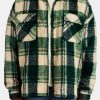 Shirts | CLO-TOP-SHIR Shirts Brushed Check Lined Overshirt - Green