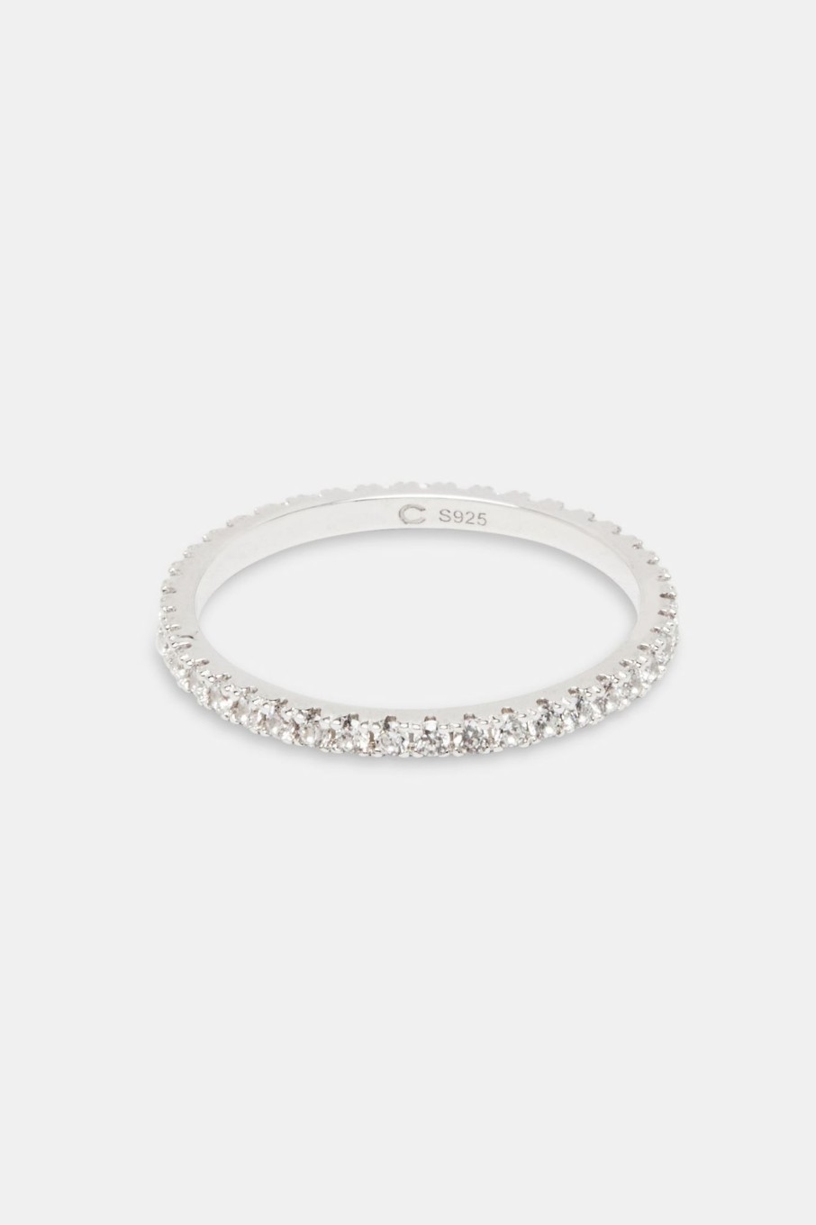 Iced Jewellery | JWL-RNG Iced Jewellery Womens 2Mm 925 Clear Cz Tennis Ring