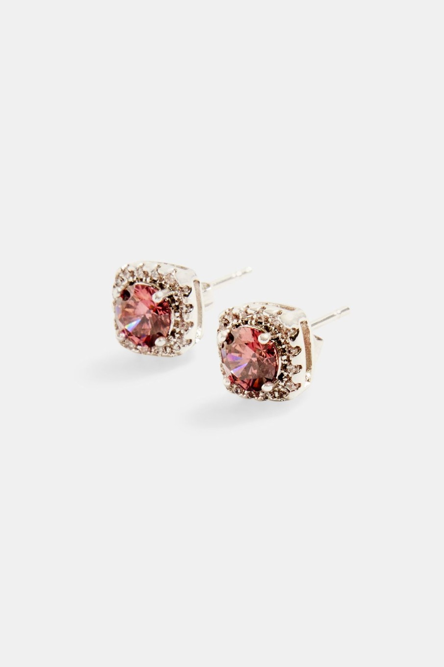 Iced Jewellery | JWL-EAR Iced Jewellery 7Mm Iced Pink Cluster Stud Earrings