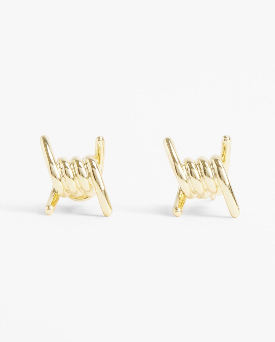 Earrings | JWL-EAR Earrings Barbed Wire Stud Earrings - Gold