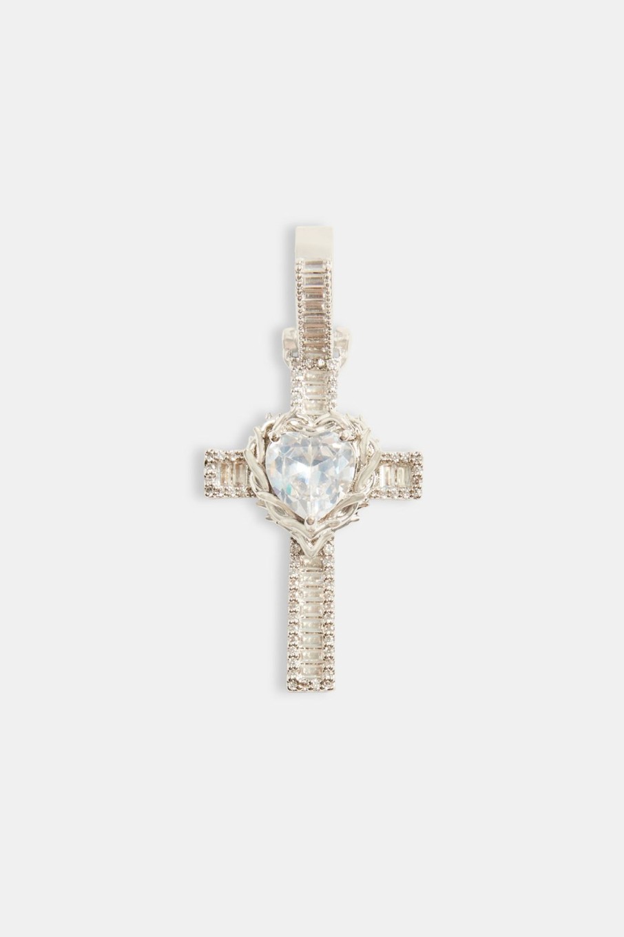 Pendants | cernucci Pendants 40Mm Baguette Cz Heart Cross Pendant