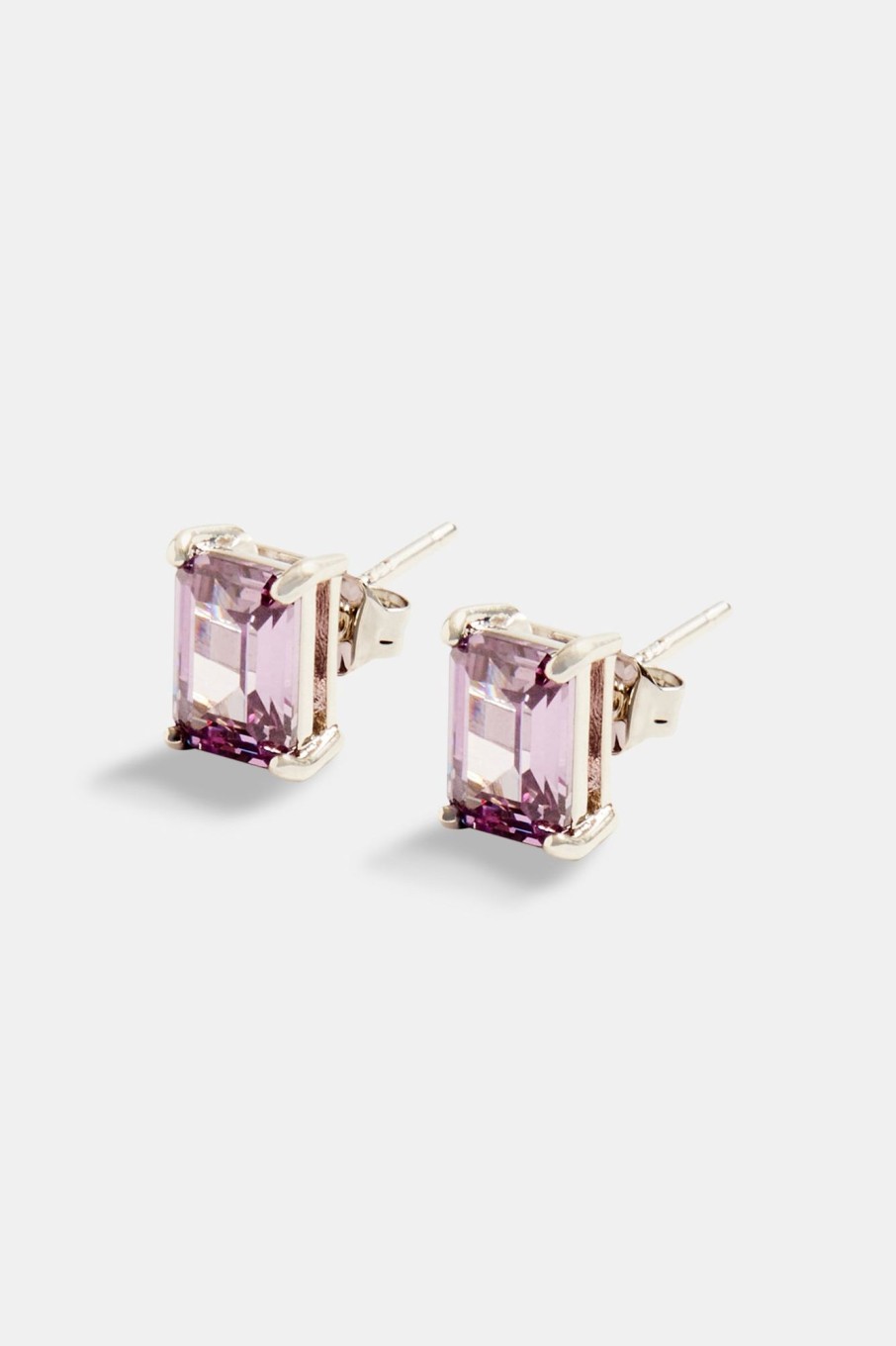 Earrings | JWL-EAR Earrings 6Mm Purple Cz Baguette Stone Stud Earrings