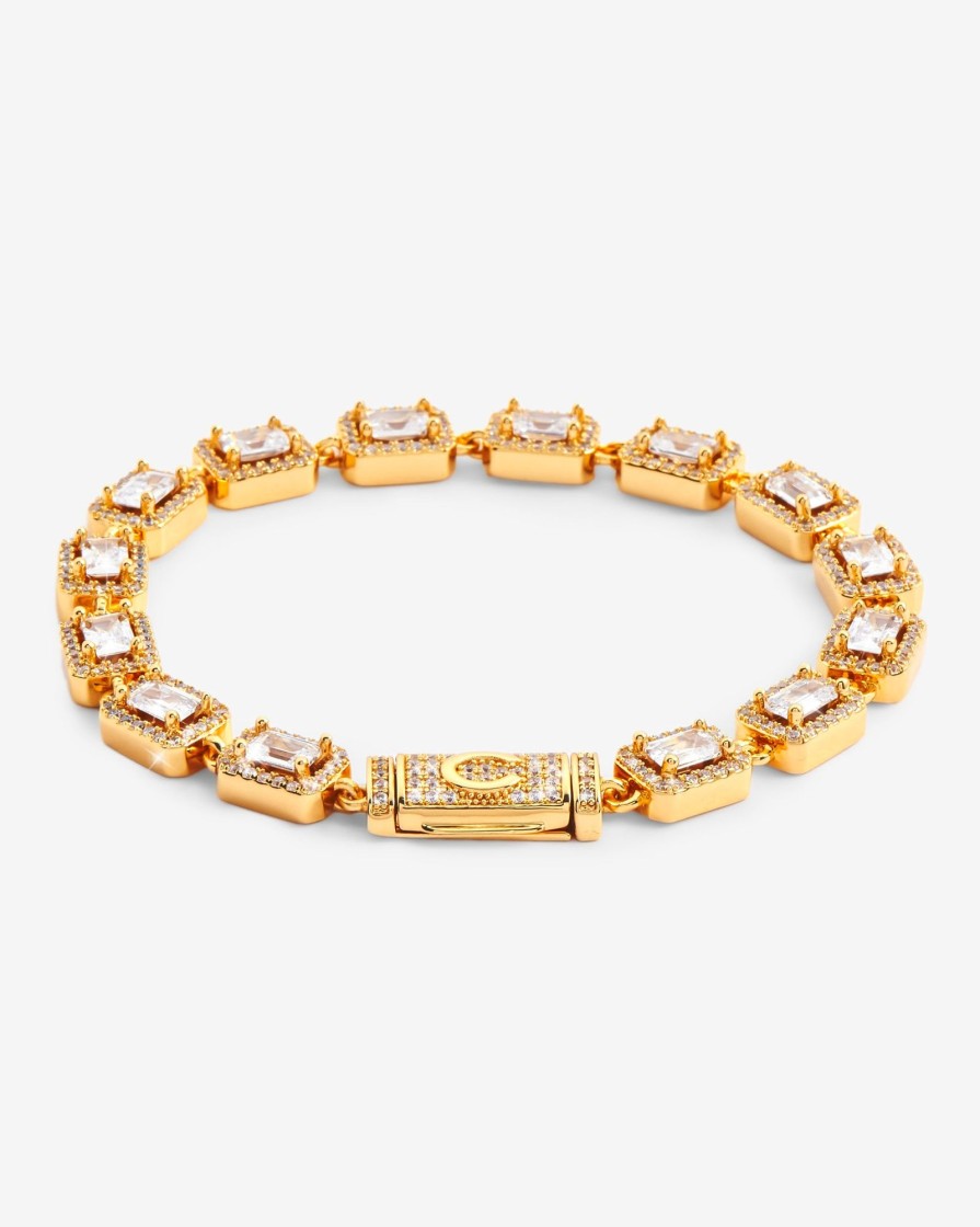 Bracelets & Bangles | cernucci Bracelets & Bangles 8Mm Centre Baguette Bracelet - Gold