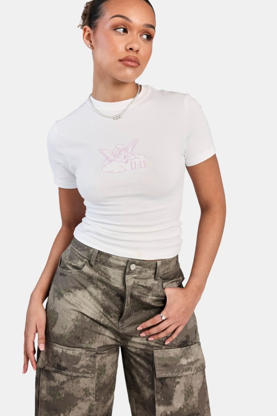 T-Shirts & Tops | CLO-TOP-TEE T-Shirts & Tops Angel Print Baby Tee - White