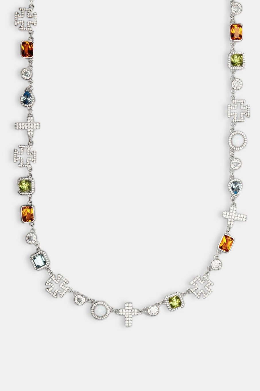 Cross Jewellery | cernucci Cross Jewellery Multi Gemstone U0026 Cross Chain - White