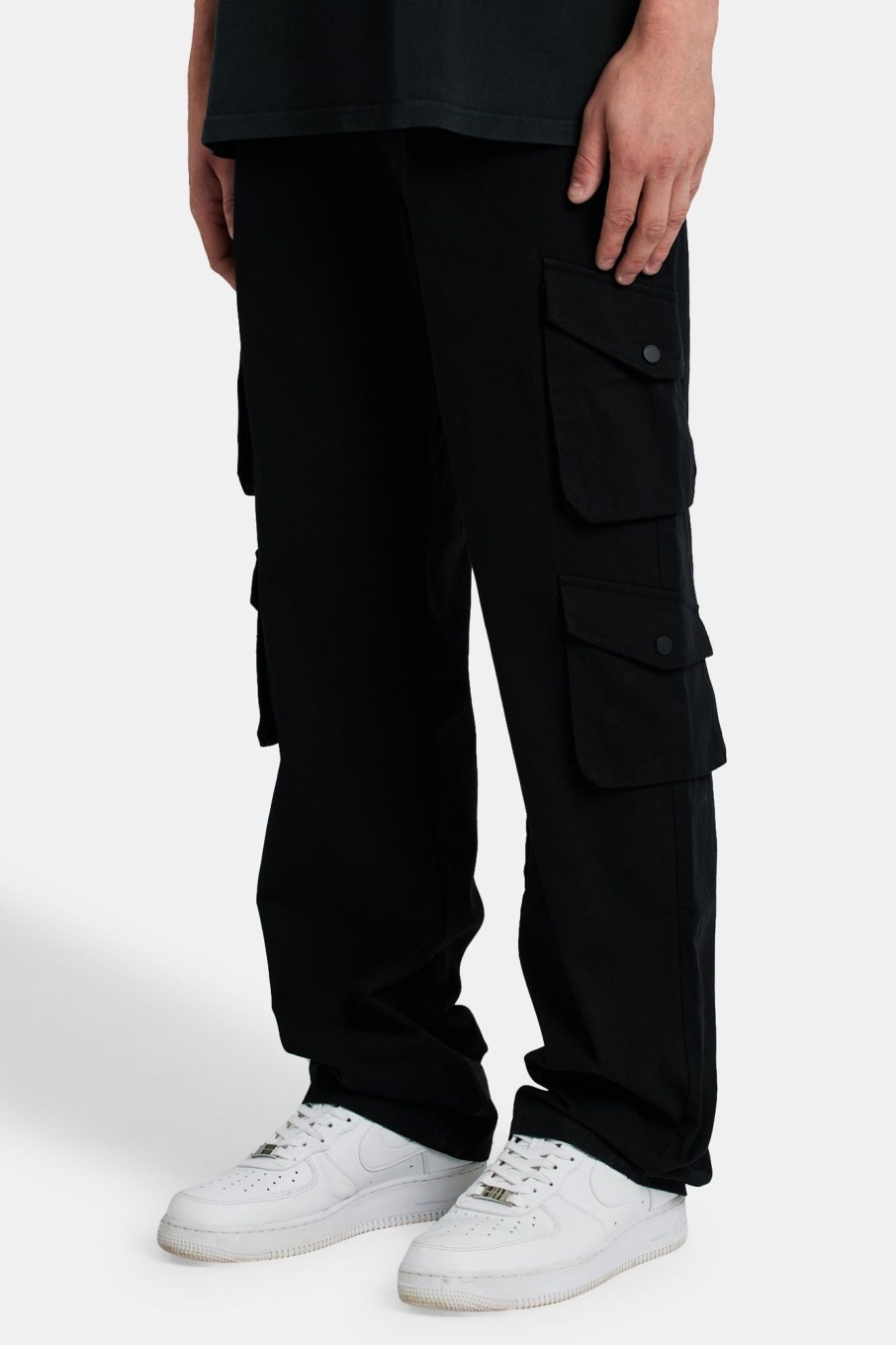 Trousers & Joggers | CLO-BOT-TRO Trousers & Joggers Twill Cotton Cargo Trouser - Black