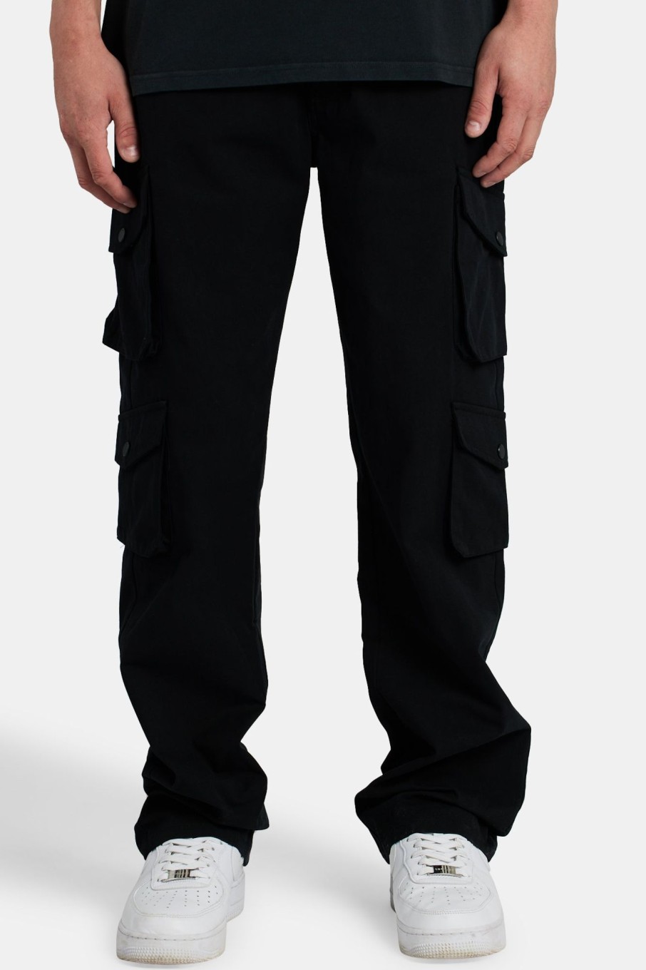 Trousers & Joggers | CLO-BOT-TRO Trousers & Joggers Twill Cotton Cargo Trouser - Black