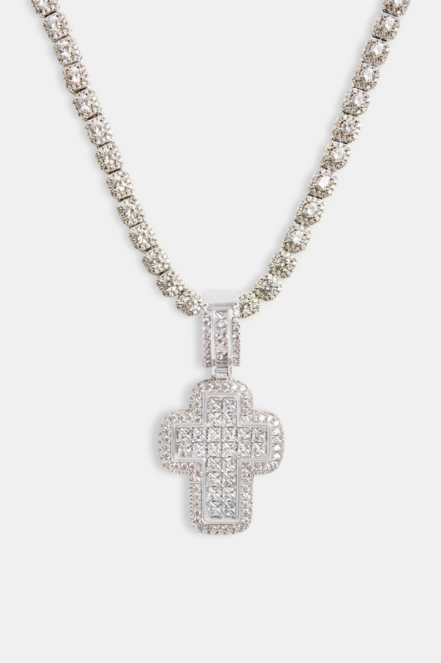 Pendants | JWL-PEND Pendants Large 70Mm Iced Cz Baguette Cross Pendant