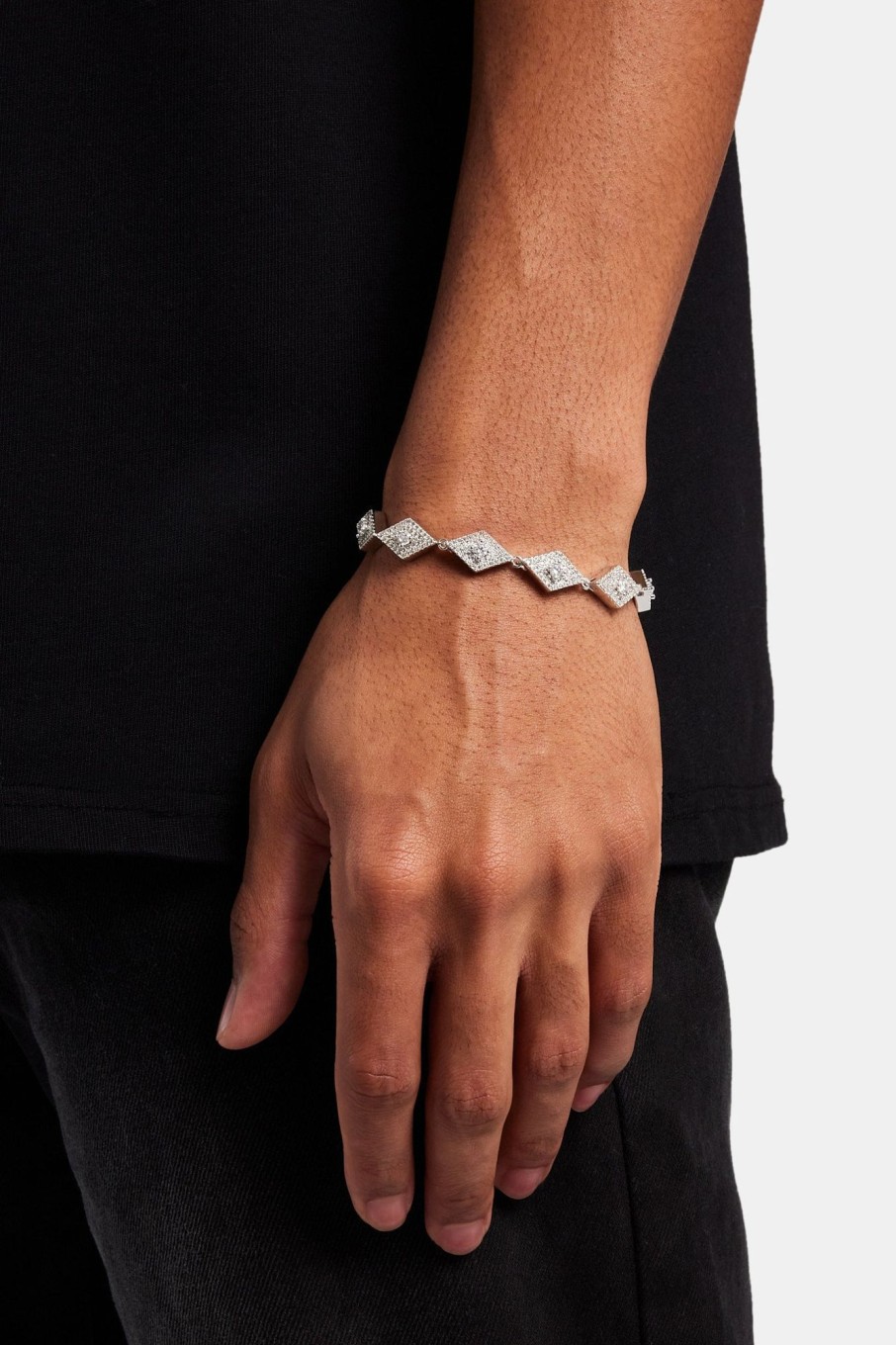 Bracelets & Bangles | cernucci Bracelets & Bangles Iced Rhombus Tennis Bracelet - White 10Mm