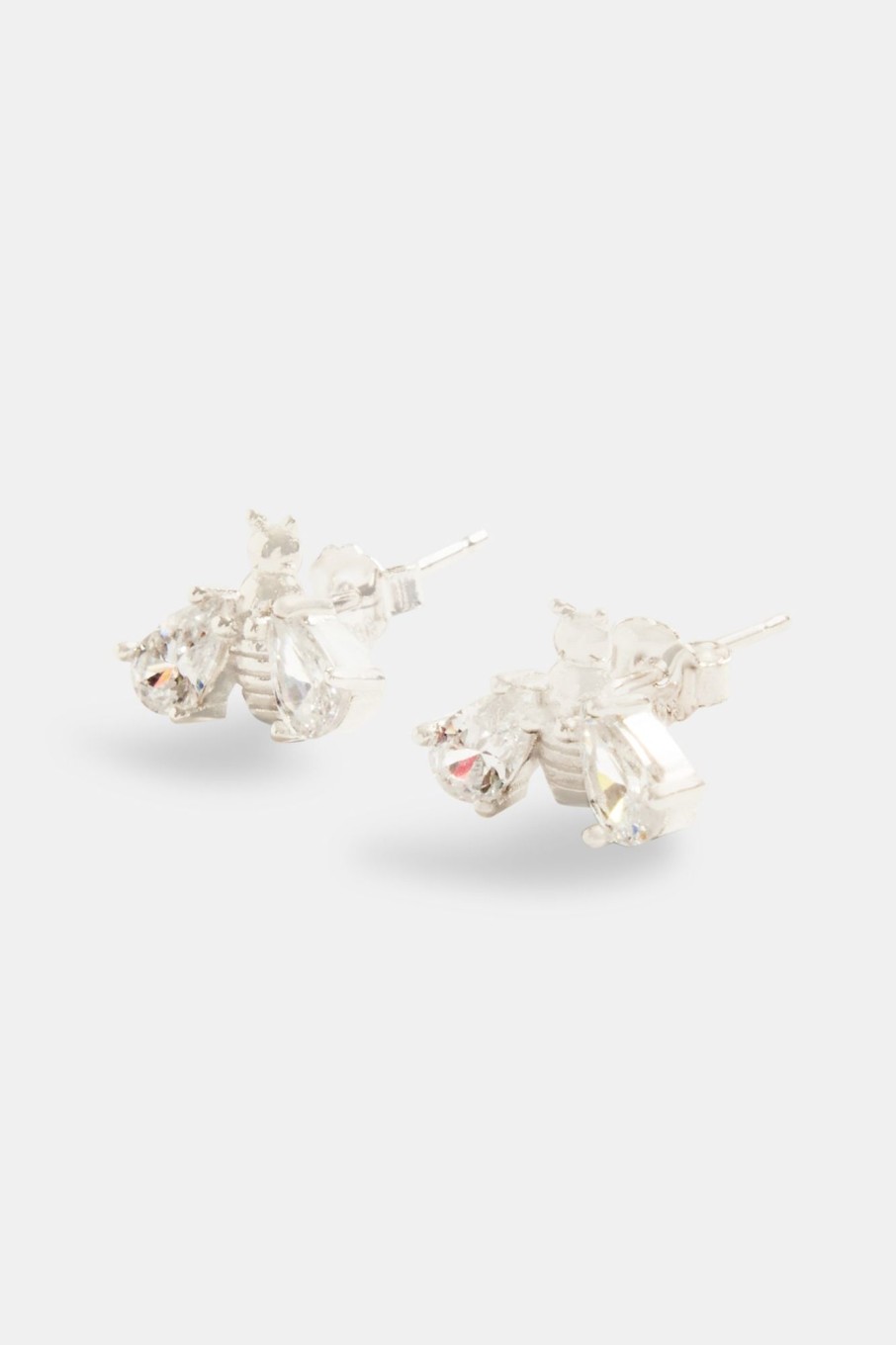 925 Sterling Silver | cernucci 925 Sterling Silver Sterling Silver Iced Cz Bee Stud Earrings