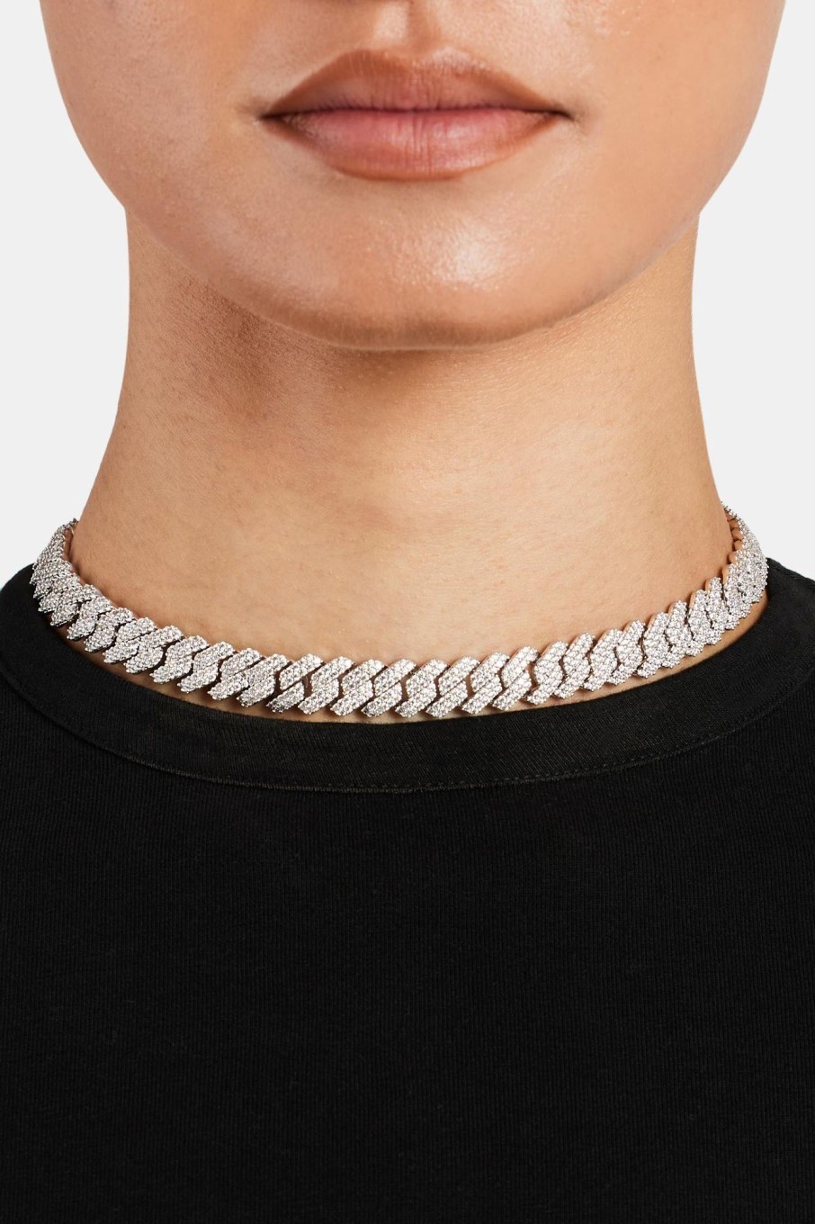 Iced Jewellery | JWL-CHN Iced Jewellery Womens 10Mm Iced Prong Cuban Choker