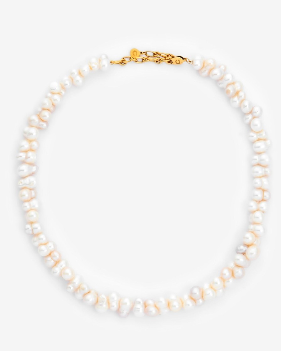 Pearls | JWL-CHN-PRL Pearls Double Cluster Pearl Necklace - Gold