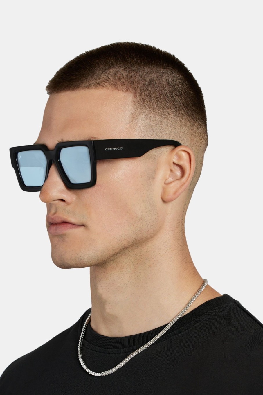 Accessories | CLO-ACC Accessories Oversized Thick Frame Blue Acetate Sunglasses - Black