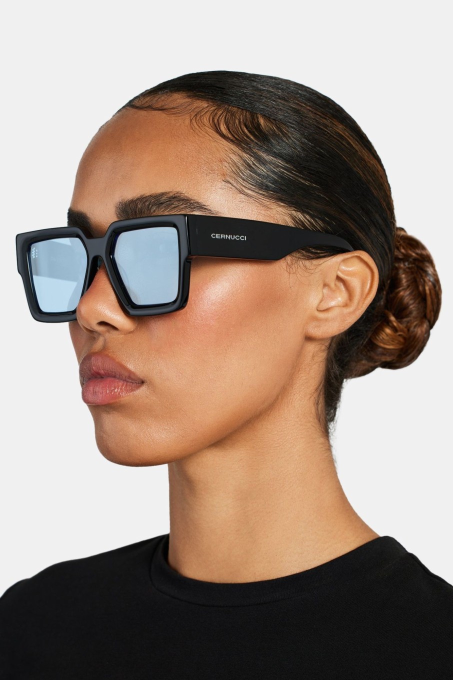 Accessories | CLO-ACC Accessories Oversized Thick Frame Blue Acetate Sunglasses - Black