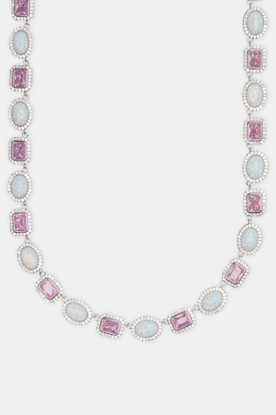 Chains | cernucci Chains Opal U0026 Pink Gemstone Chain - White