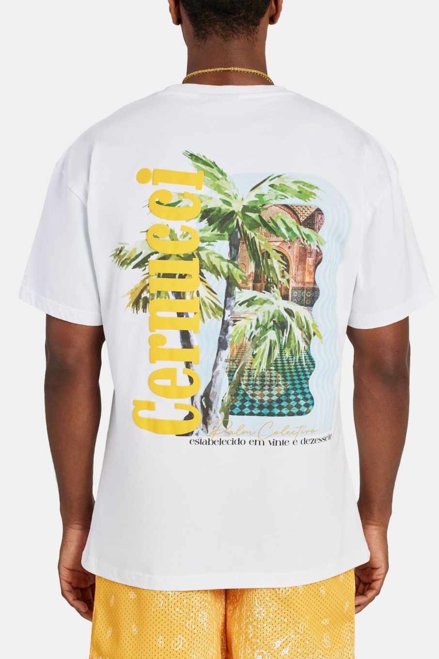 T-Shirts & Vests | cernucci T-Shirts & Vests Cernucci Palm Collection Graphic T-Shirt - White