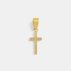 Pendants | cernucci Pendants 18Mm Iced Cz Micro Gold Plated Cross Pendant