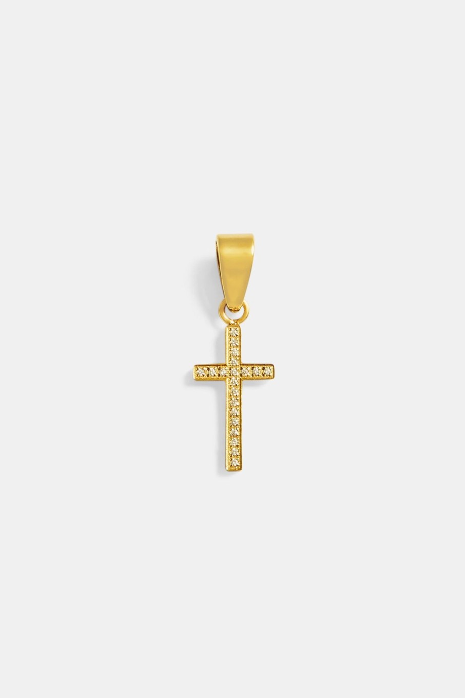 Pendants | cernucci Pendants 18Mm Iced Cz Micro Gold Plated Cross Pendant