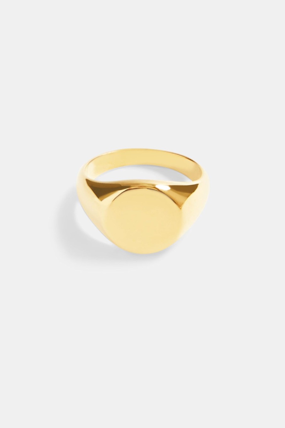 Rings | cernucci Rings Womens 11Mm Gold Plated Polished Round Signet Ring