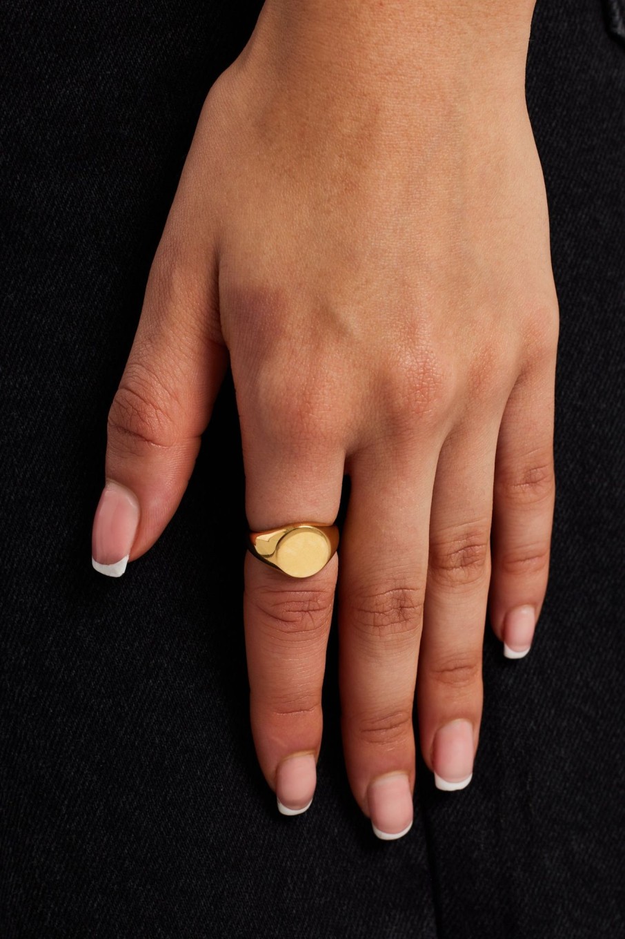 Rings | cernucci Rings Womens 11Mm Gold Plated Polished Round Signet Ring