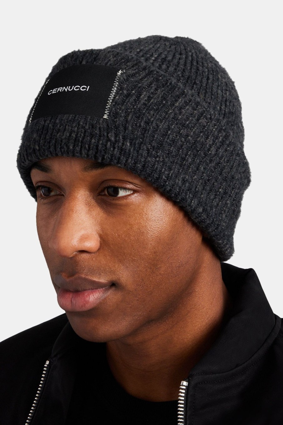 Accessories | CLO-ACC Accessories Cernucci Woven Label Beanie - Black