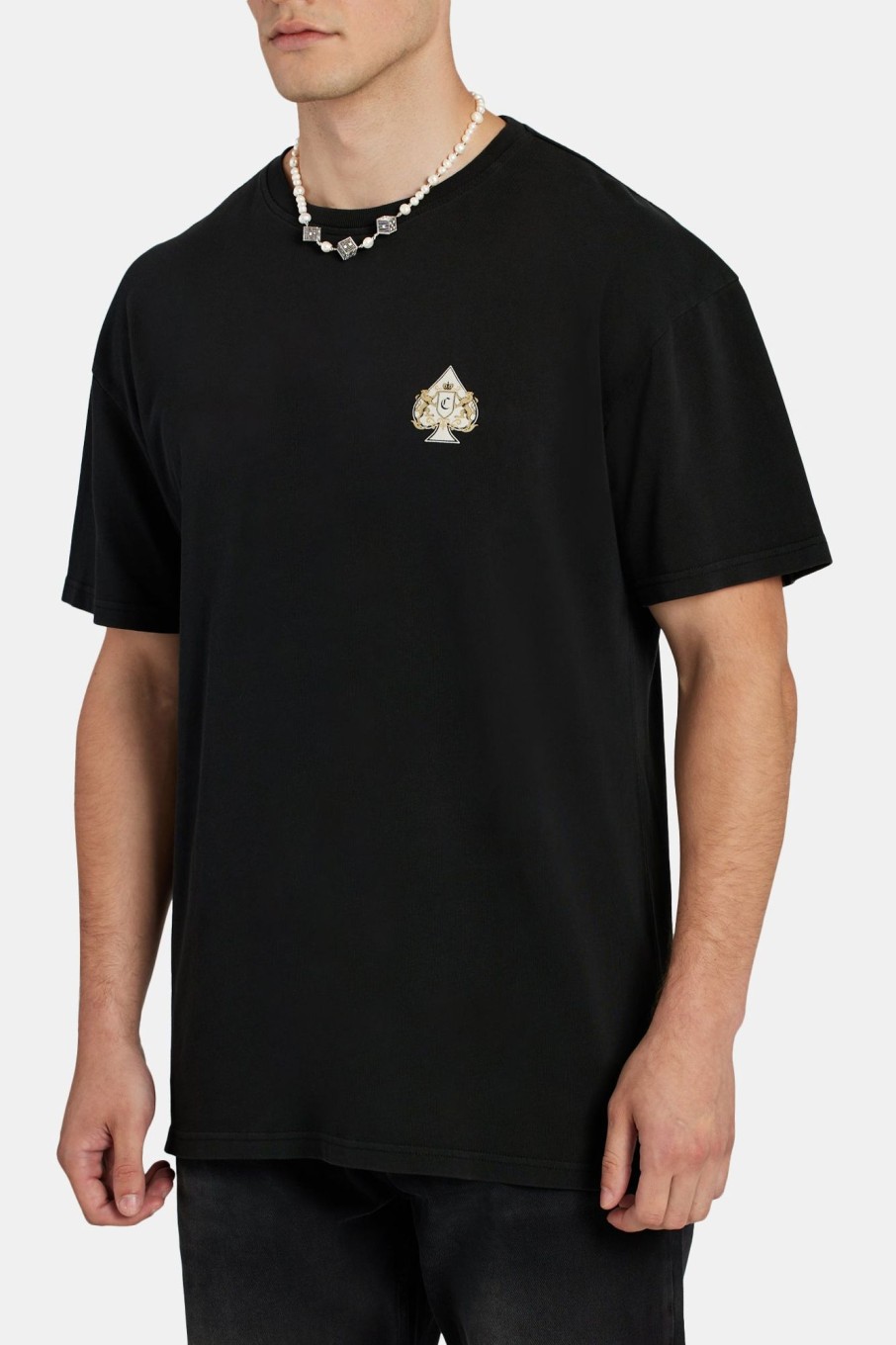 T-Shirts & Vests | cernucci T-Shirts & Vests Washed Cernucci Spade Playing Card T-Shirt - Black