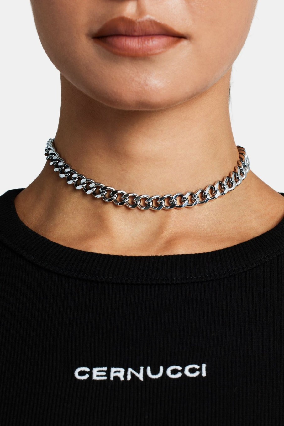 Chokers | JWL-CHN Chokers 10Mm Polished Cuban Link Choker