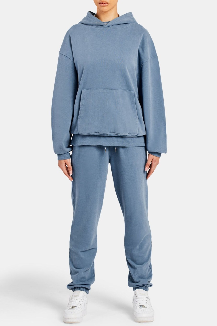 Hoodies & Sweatshirts | CLO-TOP-HS-HOOD Hoodies & Sweatshirts Ladies Oversized Hoodie - Steel Blue