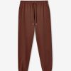 Trousers & Joggers | CLO-BOT-TRO Trousers & Joggers Cernucci Embroidered Jogger - Chocolate