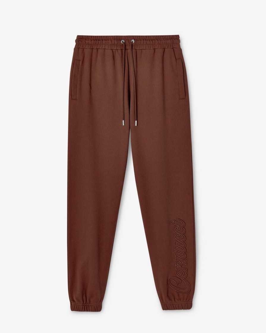 Trousers & Joggers | CLO-BOT-TRO Trousers & Joggers Cernucci Embroidered Jogger - Chocolate