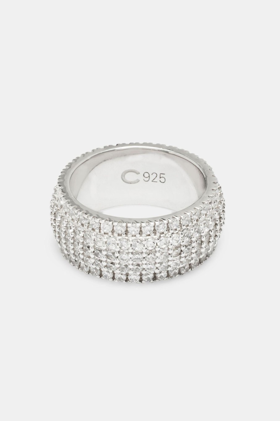 Iced Jewellery | JWL-RNG Iced Jewellery 925 5 Row Band Ring - White